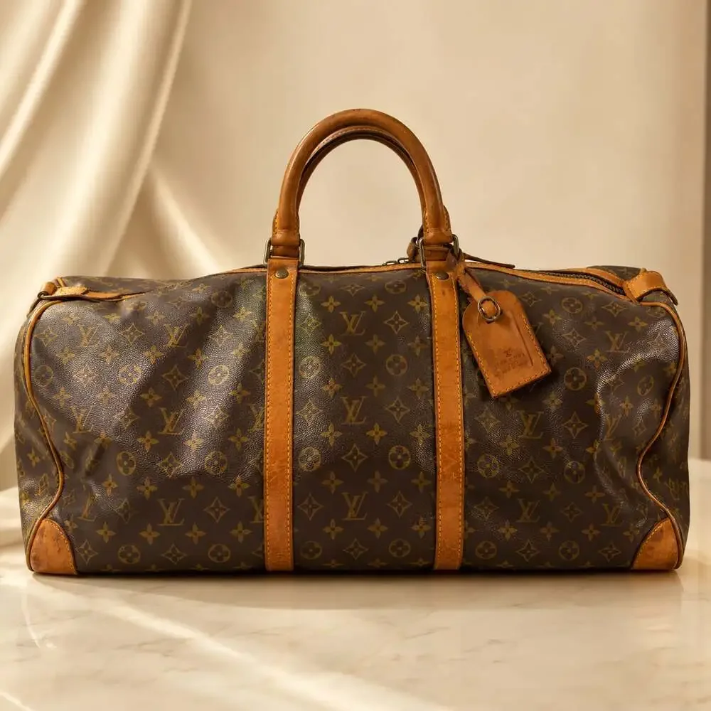 Louis Vuitton Monogram Keepall 55 Travel Duffle Bag